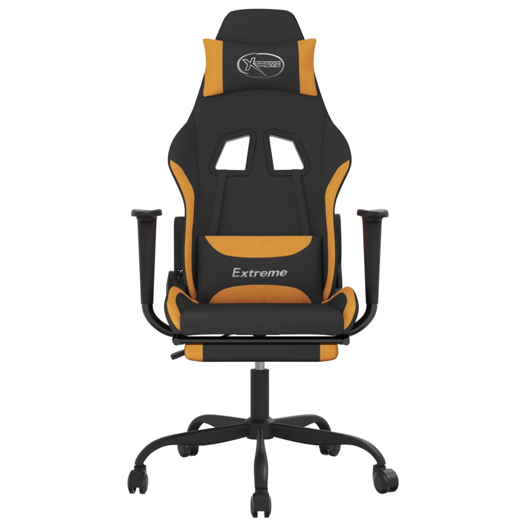 Gaming Chair Black and Orange Polyester, Metal, Plywood Adjustable