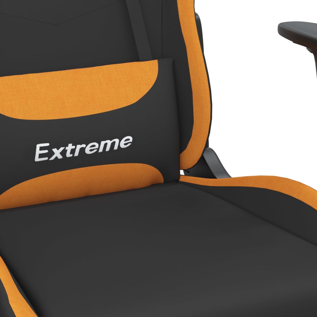 Gaming Chair Black and Orange Polyester, Metal, Plywood Adjustable