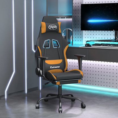 Gaming Chair Black and Orange Polyester, Metal, Plywood Adjustable
