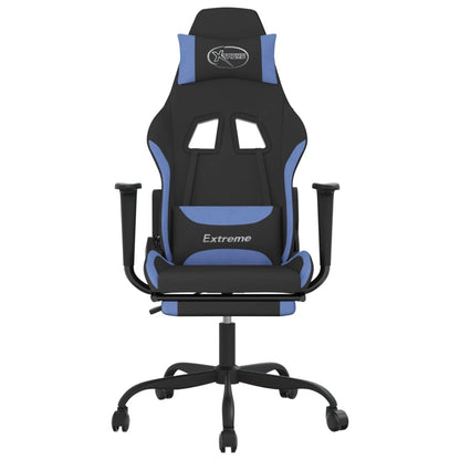 Gaming Chair Black and Blue Polyester fabric, metal, plywood, foam