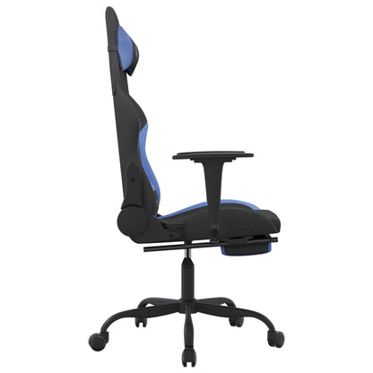 Gaming Chair Black and Blue Polyester fabric, metal, plywood, foam