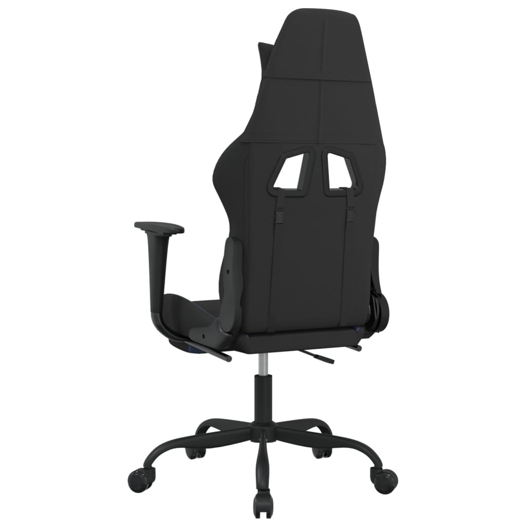 Gaming Chair Black and Blue Polyester fabric, metal, plywood, foam