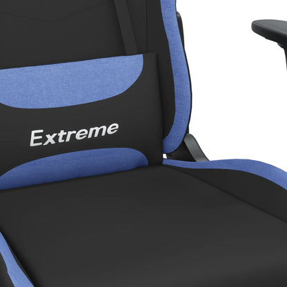 Gaming Chair Black and Blue Polyester fabric, metal, plywood, foam