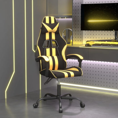 Gaming Chair Black and Gold Faux leather, Metal, Plywood
