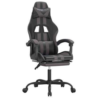 Gaming Chair Black and Grey Faux leather, metal, plywood, foam