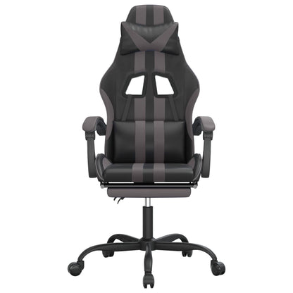 Gaming Chair Black and Grey Faux leather, metal, plywood, foam