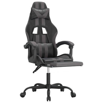 Gaming Chair Black and Grey Faux leather, metal, plywood, foam