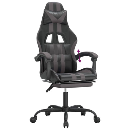 Gaming Chair Black and Grey Faux leather, metal, plywood, foam