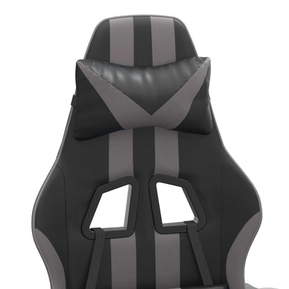 Gaming Chair Black and Grey Faux leather, metal, plywood, foam