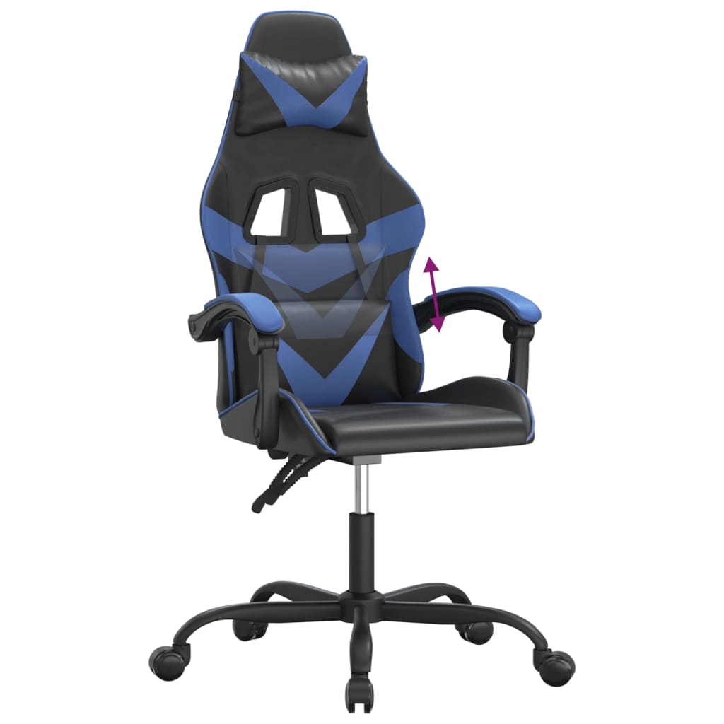Gaming Chair Black and Blue Faux Leather