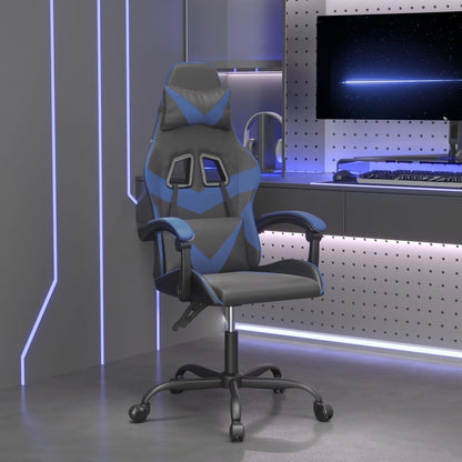 Gaming Chair Black and Blue Faux Leather