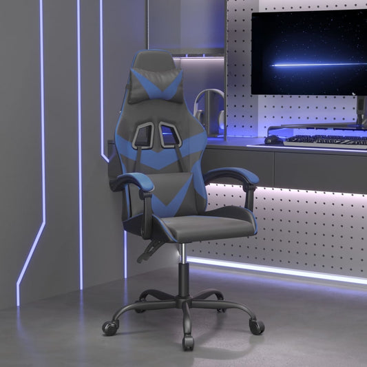 Gaming Chair Black and Blue Faux Leather