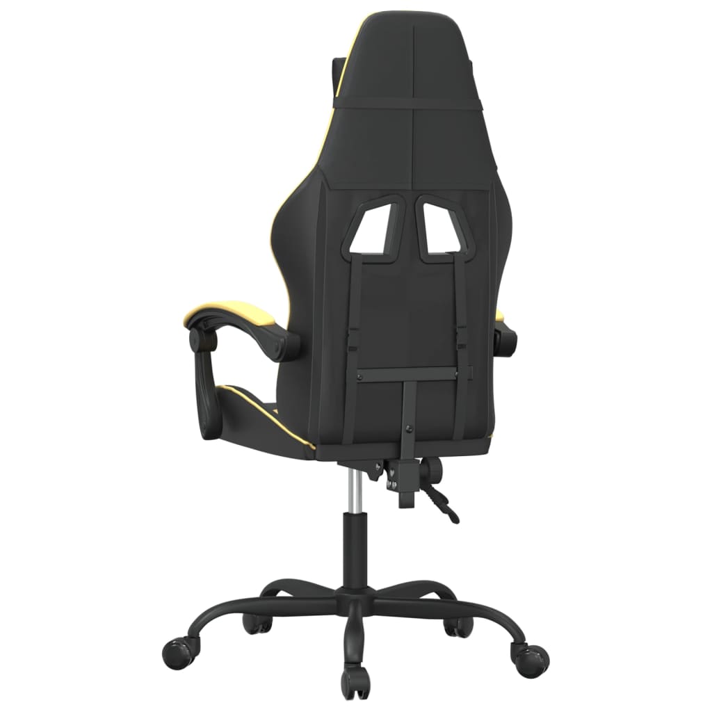 Gaming Chair Black and Gold Faux leather, Metal, Plywood Adjustable