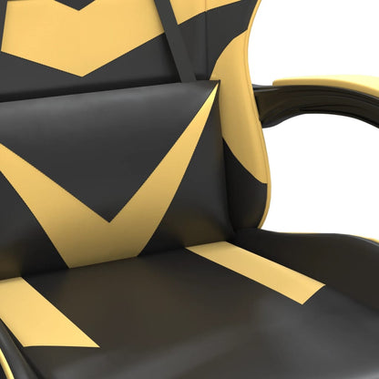 Gaming Chair Black and Gold Faux leather, Metal, Plywood Adjustable