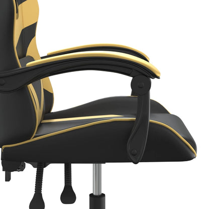 Gaming Chair Black and Gold Faux leather, Metal, Plywood Adjustable
