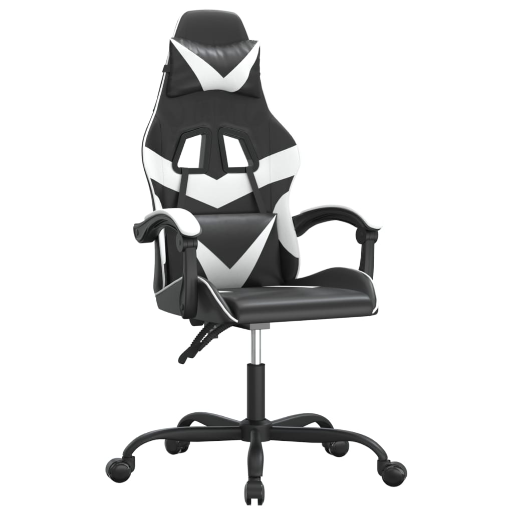 Gaming Chair Black and White Faux leather, metal, plywood Medium