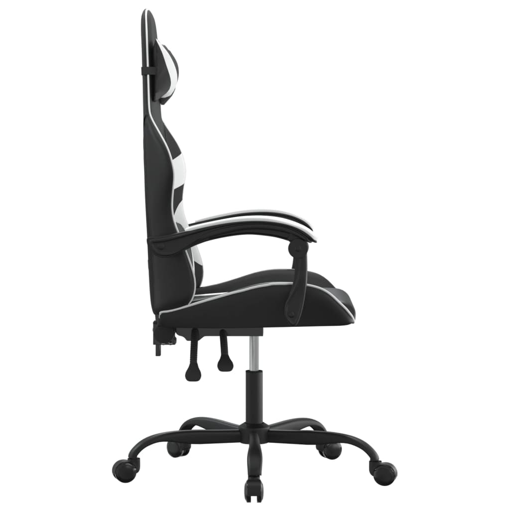 Gaming Chair Black and White Faux leather, metal, plywood Medium