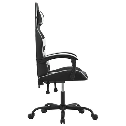 Gaming Chair Black and White Faux leather, metal, plywood Medium