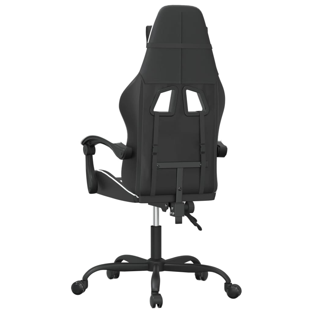 Gaming Chair Black and White Faux leather, metal, plywood Medium