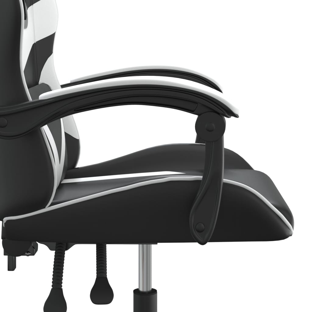 Gaming Chair Black and White Faux leather, metal, plywood Medium