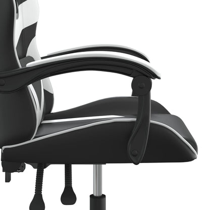 Gaming Chair Black and White Faux leather, metal, plywood Medium