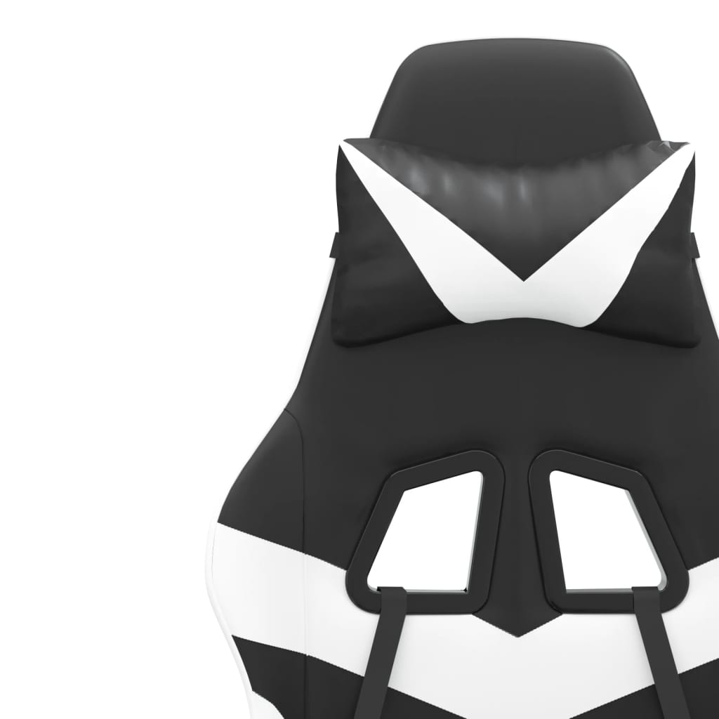 Gaming Chair Black and White Faux leather, metal, plywood Medium
