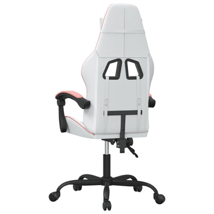 Gaming Chair White and Pink Faux leather, Metal, Plywood Swivel