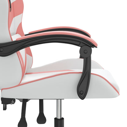 Gaming Chair White and Pink Faux leather, Metal, Plywood Swivel