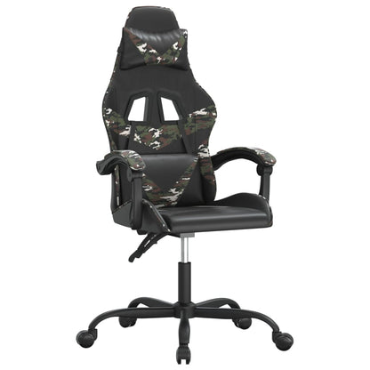 Gaming Chair Black and Camouflage Faux leather, metal, plywood, foam