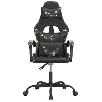 Gaming Chair Black and Camouflage Faux leather, metal, plywood, foam
