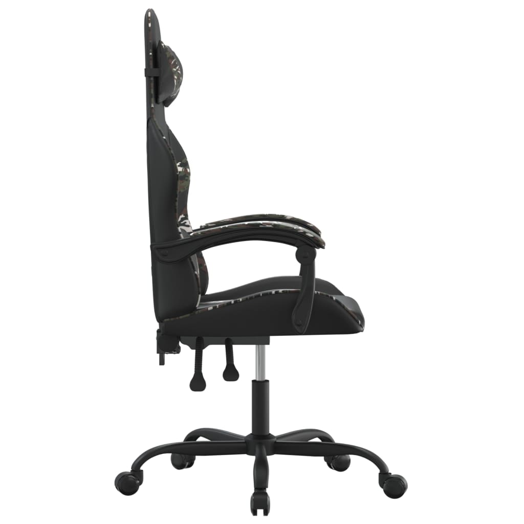 Gaming Chair Black and Camouflage Faux leather, metal, plywood, foam