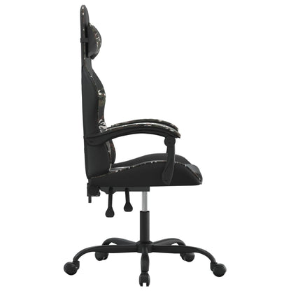 Gaming Chair Black and Camouflage Faux leather, metal, plywood, foam