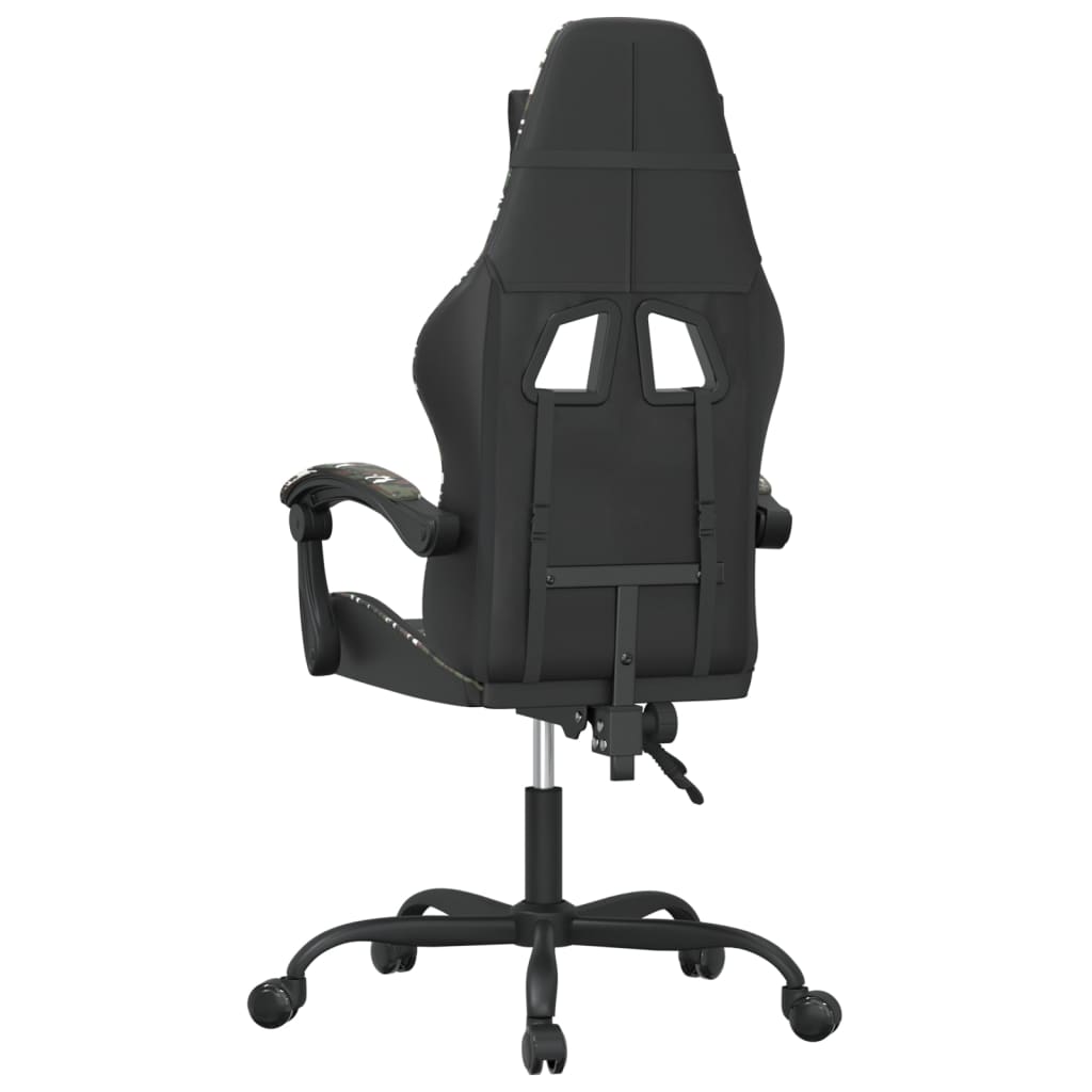 Gaming Chair Black and Camouflage Faux leather, metal, plywood, foam