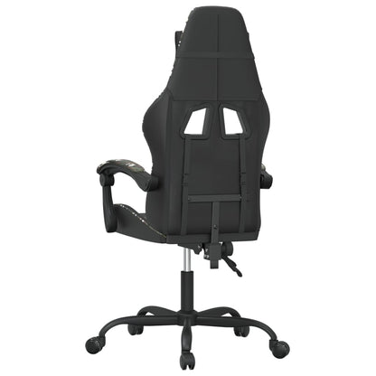 Gaming Chair Black and Camouflage Faux leather, metal, plywood, foam