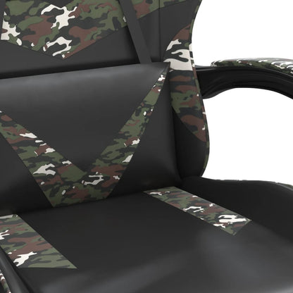 Gaming Chair Black and Camouflage Faux leather, metal, plywood, foam