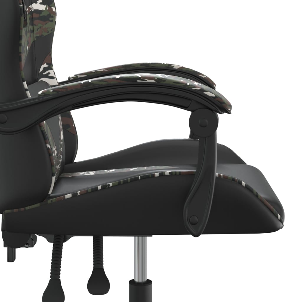Gaming Chair Black and Camouflage Faux leather, metal, plywood, foam