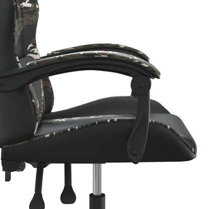 Gaming Chair Black and Camouflage Faux leather, metal, plywood, foam
