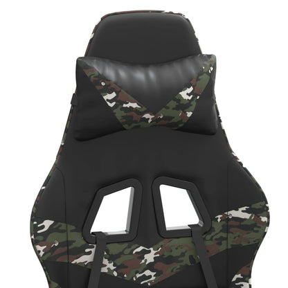 Gaming Chair Black and Camouflage Faux leather, metal, plywood, foam