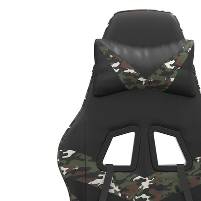 Gaming Chair Black and Camouflage Faux leather, metal, plywood, foam