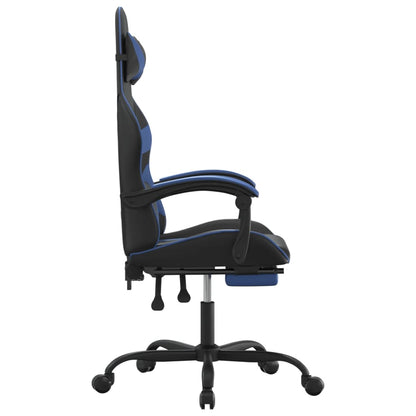 Gaming Chair Black and Blue Faux leather, metal and plywood Large