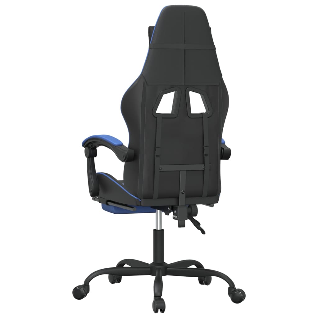 Gaming Chair Black and Blue Faux leather, metal and plywood Large