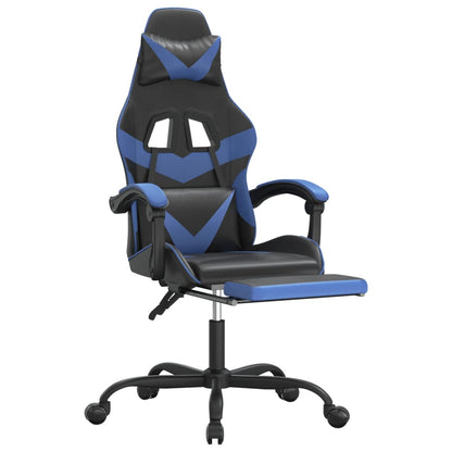 Gaming Chair Black and Blue Faux leather, metal and plywood Large