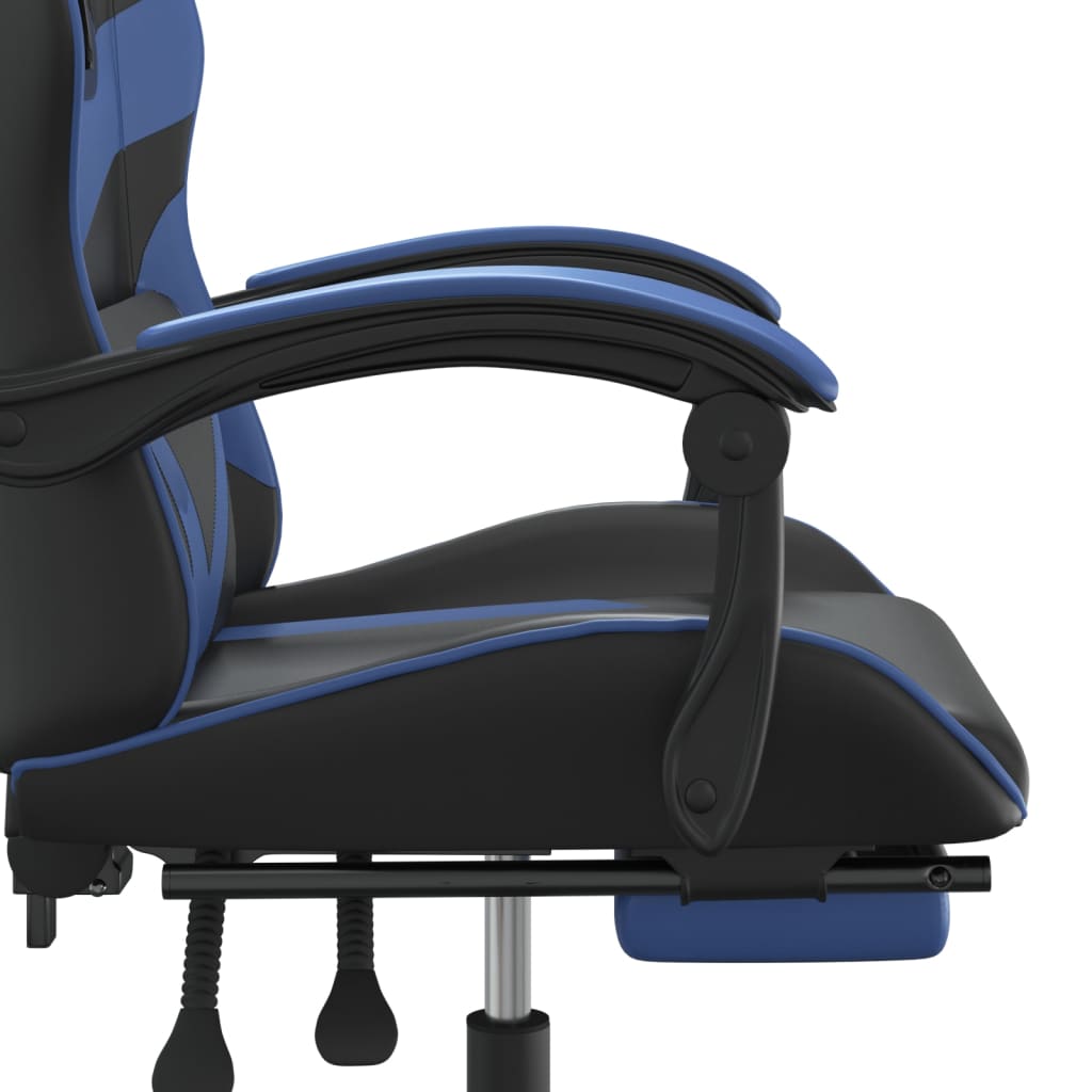 Gaming Chair Black and Blue Faux leather, metal and plywood Large