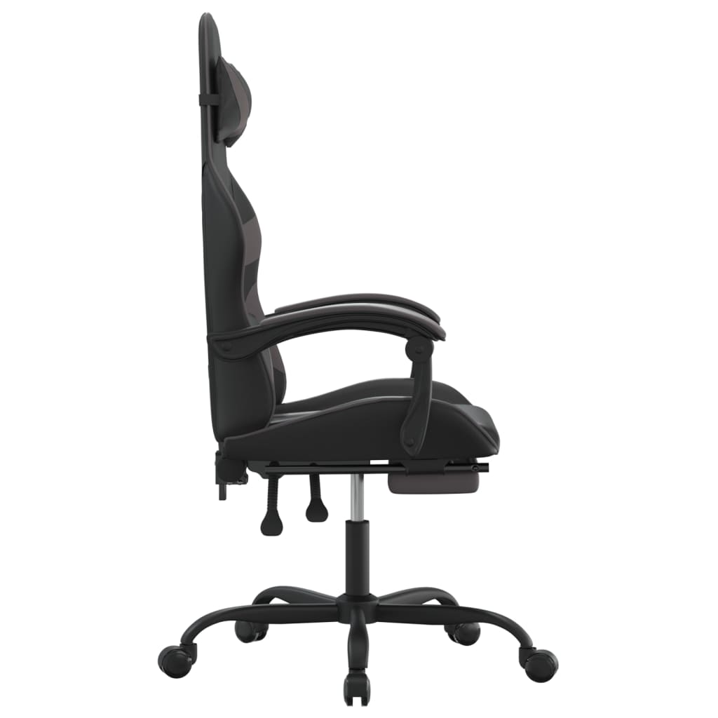 Gaming Chair Black Faux leather Standard Gaming Chair Size
