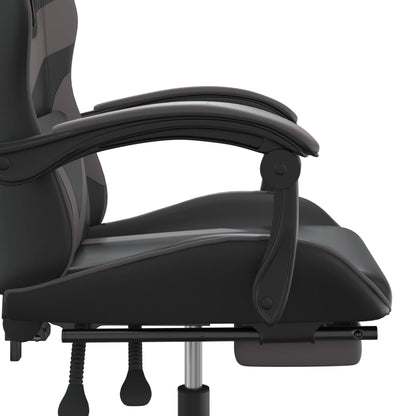 Gaming Chair Black Faux leather Standard Gaming Chair Size