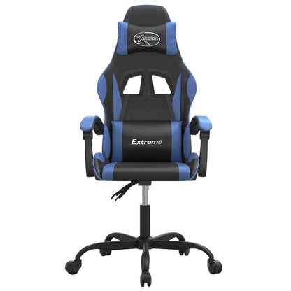 Gaming Chair Black and Blue Faux leather, Metal, Plywood Medium