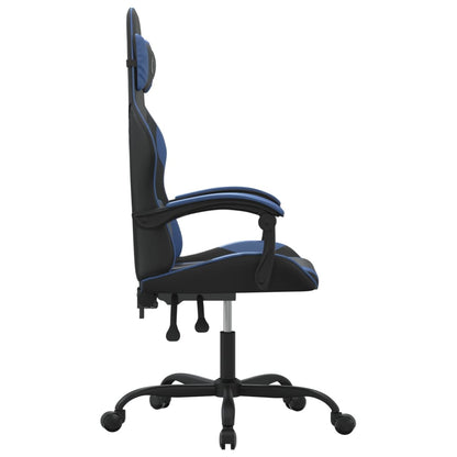 Gaming Chair Black and Blue Faux leather, Metal, Plywood Medium