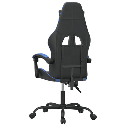 Gaming Chair Black and Blue Faux leather, Metal, Plywood Medium