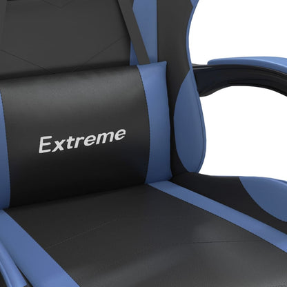 Gaming Chair Black and Blue Faux leather, Metal, Plywood Medium