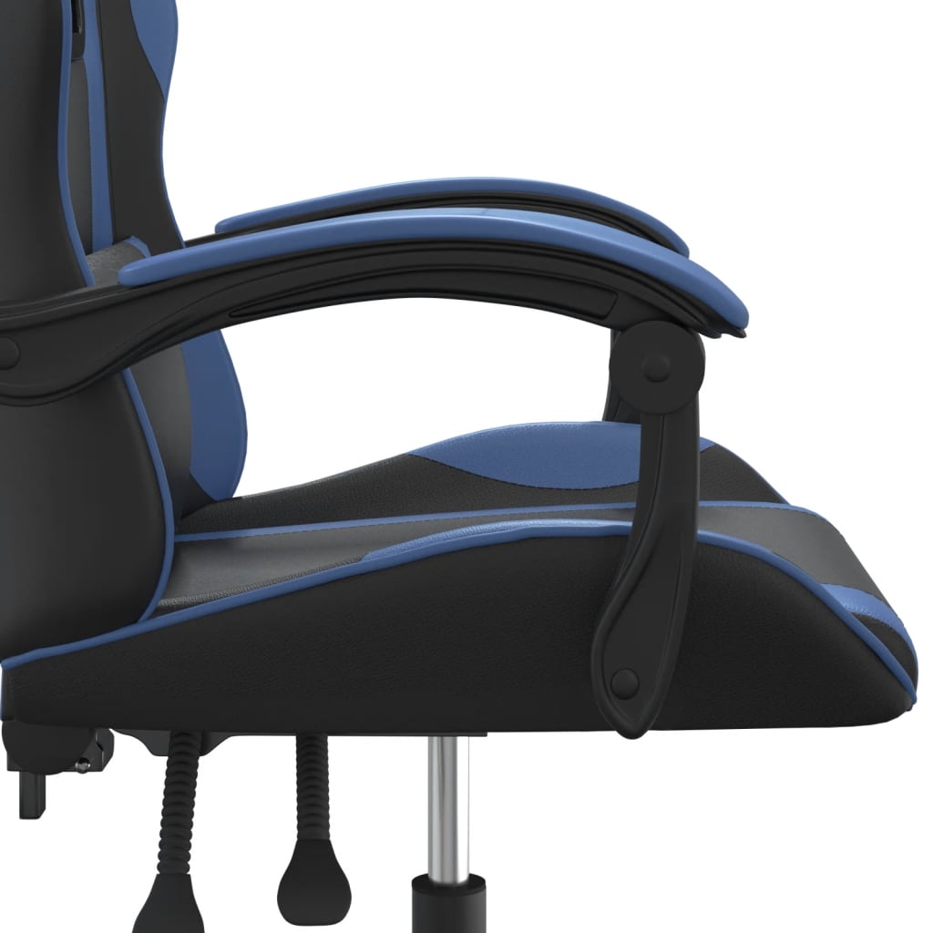 Gaming Chair Black and Blue Faux leather, Metal, Plywood Medium